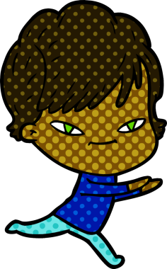 Bir insan tarafından çizilmiş mutlu bir kadın.