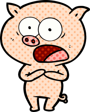 Bir insan tarafından çizilmiş domuz bağırması.