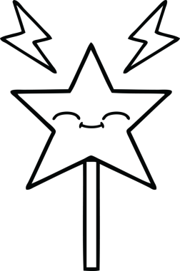 Bir insan tarafından çizilmiş sihirli bir değnek çizimi.