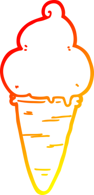 Bir insan tarafından çizilmiş çizgi film dondurmasının sıcak çizgi çizimi