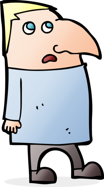 Bir insan tarafından çizilmiş endişeli bir adam.