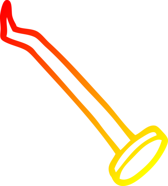 Bir insan tarafından çizilen karikatür çivisinin sıcak gradyan çizgisi