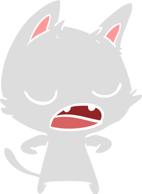 Konuşan kedi düz renkli çizgi film Bir insan tarafından çizildi