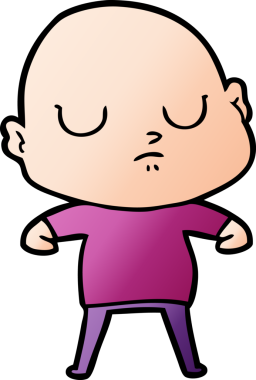 bir insan tarafından çizilmiş kel bir adam.