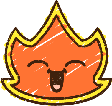 Bir insan tarafından çizilen Ateş Sembolü Tebeşiri