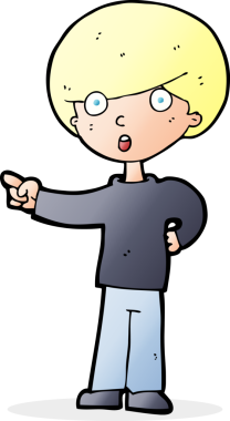 Bir insan tarafından çizilmiş çizgi film çocuğu.