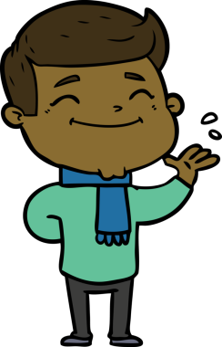 Bir insan tarafından çizilmiş mutlu çizgi film adamı.