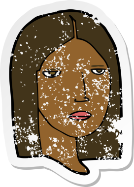 Bir insan tarafından çizilmiş bir karikatürün gerilimli çıkartması.