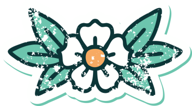 Bir insan tarafından çizilmiş bir çiçeğin sembolik dövmesi.