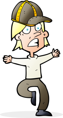 Bir insan tarafından çizilmiş bir karikatür gözcüsü.