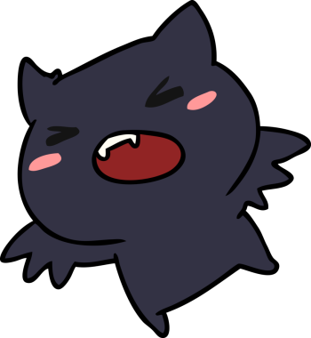 Bir insan tarafından çizilmiş kawaii sevimli yarasasının çizgi film çizimi