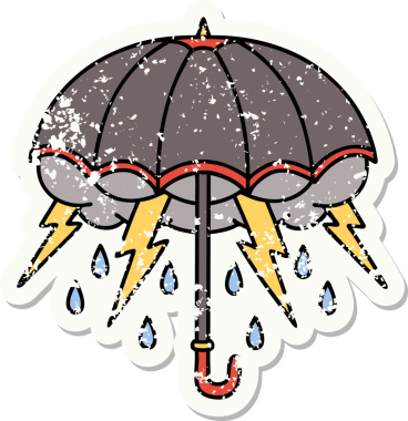 Bir insan tarafından çizilmiş geleneksel bir şemsiye stili dövmesi var.