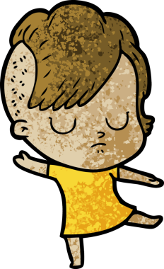 Bir insan tarafından çizilmiş karikatür kadın.