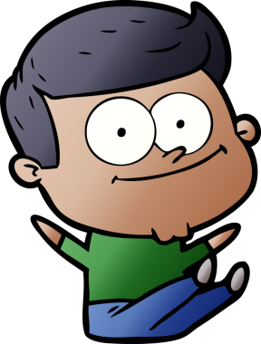 Bir insan tarafından çizilmiş mutlu bir adam.