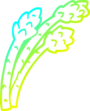 Bir insan tarafından çizilmiş kuşkonmaz çizgi çizimi.