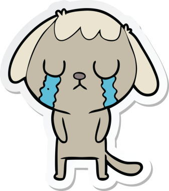 Bir insan tarafından çizilmiş şirin bir köpeğin çıkartması.