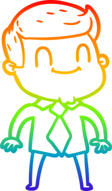 Bir insan tarafından çizilmiş gökkuşağı gradyan çizgi çizimi.