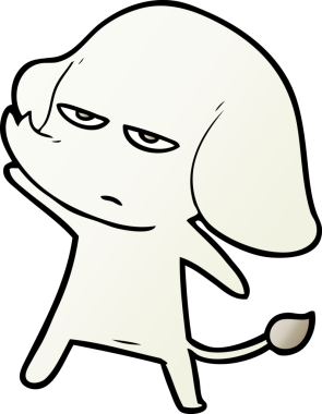 Bir insan tarafından çizilmiş kızgın bir fil.