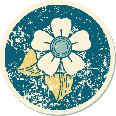 Bir insan tarafından çizilmiş bir çiçeğin sembolik dövmesi.