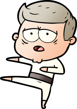 Bir insan tarafından çizilmiş yorgun bir adam.