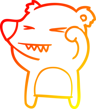 Bir insan tarafından çizilmiş kızgın bir ayı karikatürü.