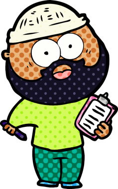 Bir insan tarafından çizilmiş karikatür sakallı adam.