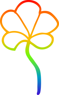 bir insan tarafından çizilmiş bir çizgi film yaprağının gradyan çizimi