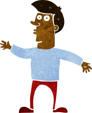 Bir insan tarafından çizilmiş endişeli bir adam.