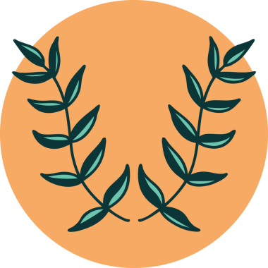 Bir insan tarafından çizilmiş defne defne resminin ikonik dövme şekli