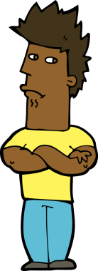 Bir insan tarafından çizilmiş karikatür adam.