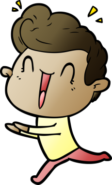 Bir insan tarafından çizilmiş heyecanlı bir çizgi film.