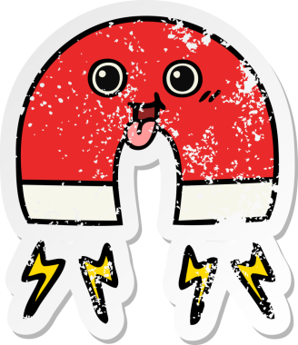 Bir insan tarafından çizilmiş şirin bir karikatür mıknatısı.