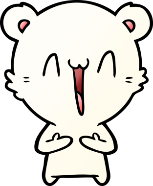 Bir insan tarafından çizilmiş mutlu kutup ayısı karikatürü