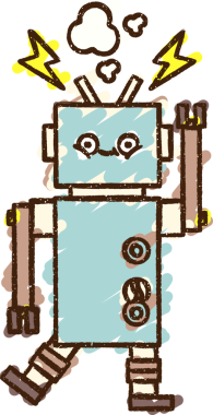 Bir insan tarafından çizilen Çılgın Robot Tebeşiri