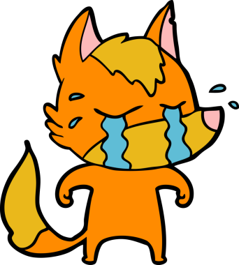 Bir insan tarafından çizilmiş tilki çizgi film karakteri