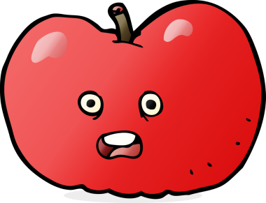 bir insan tarafından çizilmiş elma karikatürü