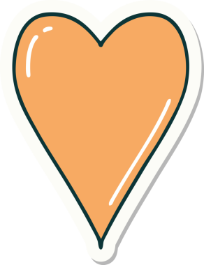 Bir insan tarafından çizilmiş geleneksel bir kalp şeklinde dövme çıkartması.