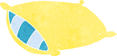 Bir insan tarafından çizilmiş karton yastık.