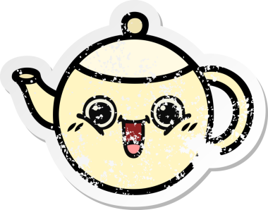 Bir insan tarafından çizilmiş tatlı bir çay demliğinin sıkıntılı çıkartması.