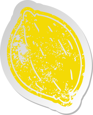 Bir insan tarafından çizilmiş tek cevizli eski bir karikatür çıkartması.