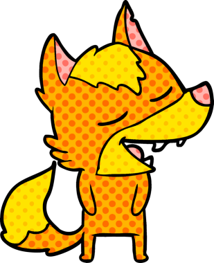 Bir insan tarafından çizilmiş tilki çizgi film karakteri