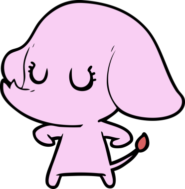 Bir insan tarafından çizilmiş şirin bir fil.