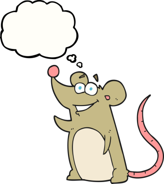 Bir insan tarafından çizilmiş serbest çizim baloncuk çizgi film faresi