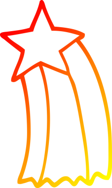 Bir insan tarafından çizilmiş bir çizgi film yıldızının sıcak çizgi çizimi