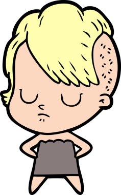 Bir insan tarafından çizilmiş karikatür kadın.