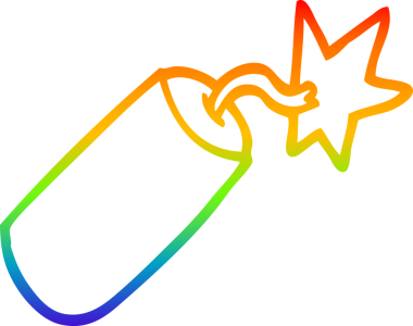 gökkuşağı gradyan çizgisi bir insan tarafından çizilmiş bir karikatür dinamiti