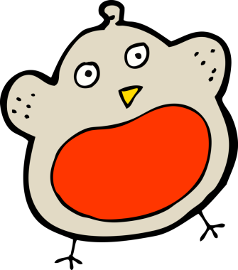 Bir insan tarafından çizilmiş komik bir noel robini.