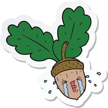 Bir insan tarafından çizilmiş ağlayan palamut çıkartması.