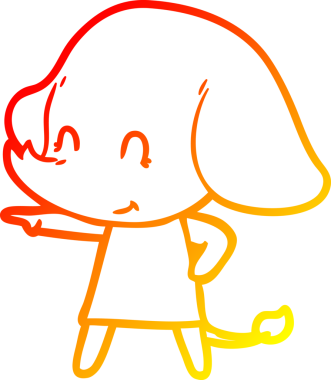 Bir insan tarafından çizilmiş şirin bir fil çizimi.