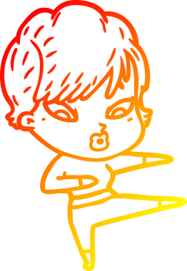 Bir insan tarafından çizilmiş bir karikatür kadın çizimi